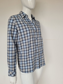 Emily van den Bergh blouse. Mt. 42, Blauw/ruit.