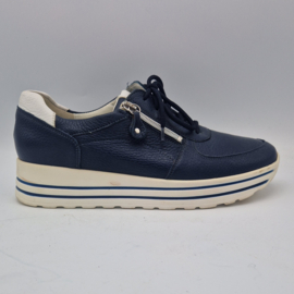 Waldläufer schoenen. Maat 7,5, Blauw/leer.