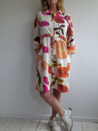 FFC zomerjurk. Maat 40, Crème/bloemenprint.