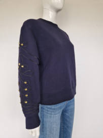 Sandro sweater. Mt. 1, Donkerblauw/zwart.