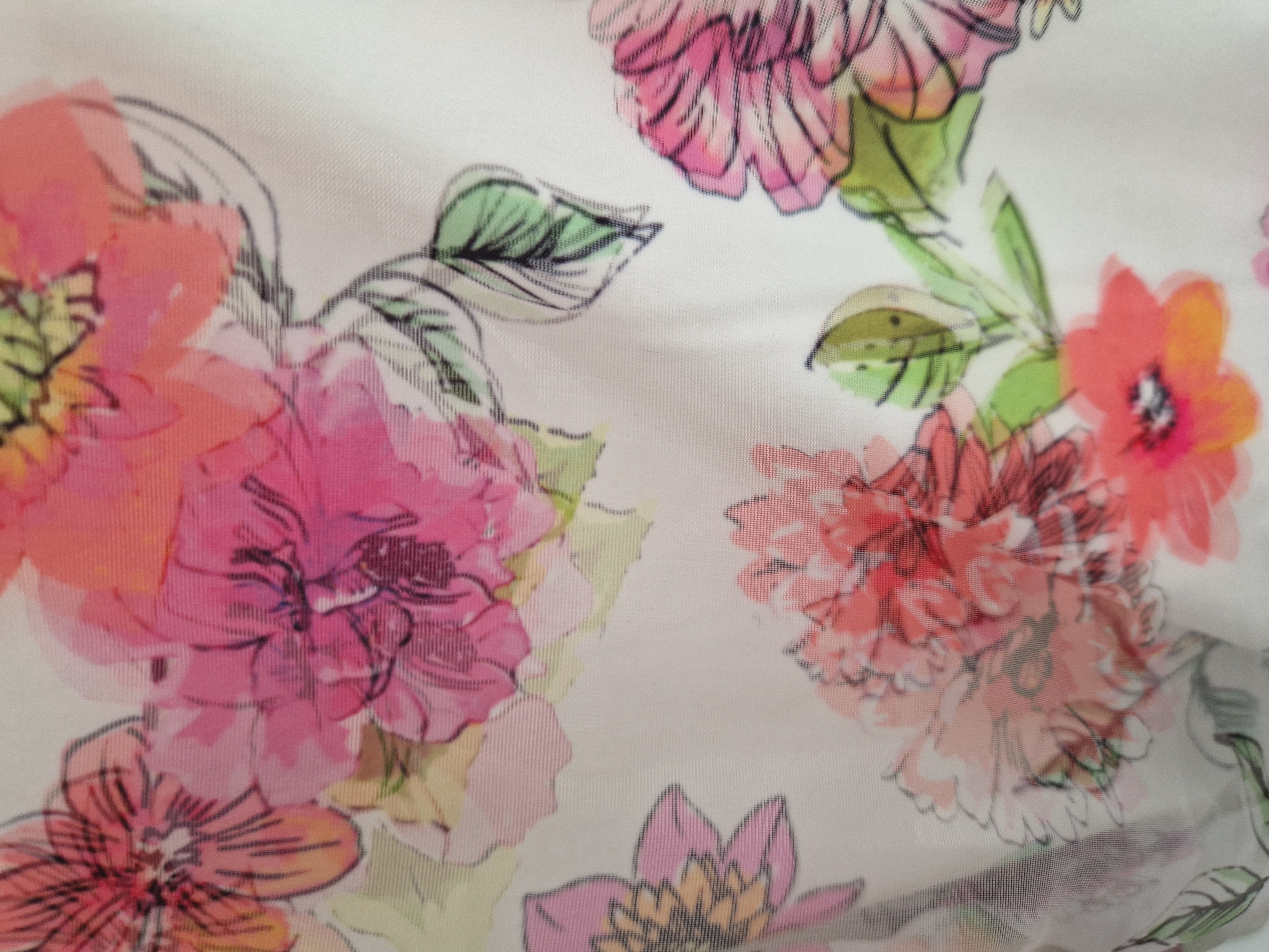 Marc Cain Sports top. Maat 3, Crème/bloemenprint.