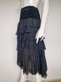 Cristinaeffe ruffles rok. Mt. 38, Zwart