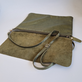 Italiaans leren schoudertas | Metallic groen |
