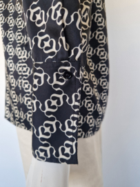 Sandro Paris blouse. Maat 1, Zwart/kettingprint.