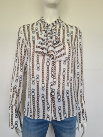 Goldie Estelle blouse Lily.  Mt. S. Ecru/print.