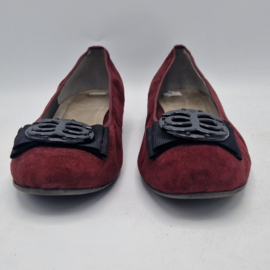 Luftpolster ballerina's. Maat 40, Wijnrood/suede.