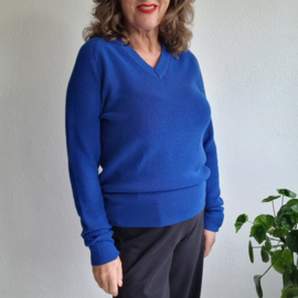 Teym Merino V-neck sweater | Maat M | Kobalt |