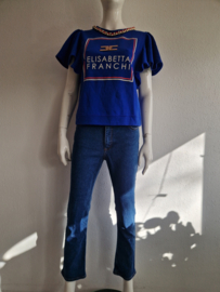 lisabetta Franchi statement sweater. IT. maat 44. Kobaltblauw