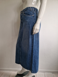 Massimo Dutti lange denim rok met split. Maat 42,