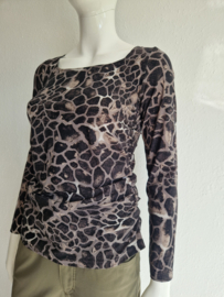 Moq's top. Maat M. Grijs/dierenprint.