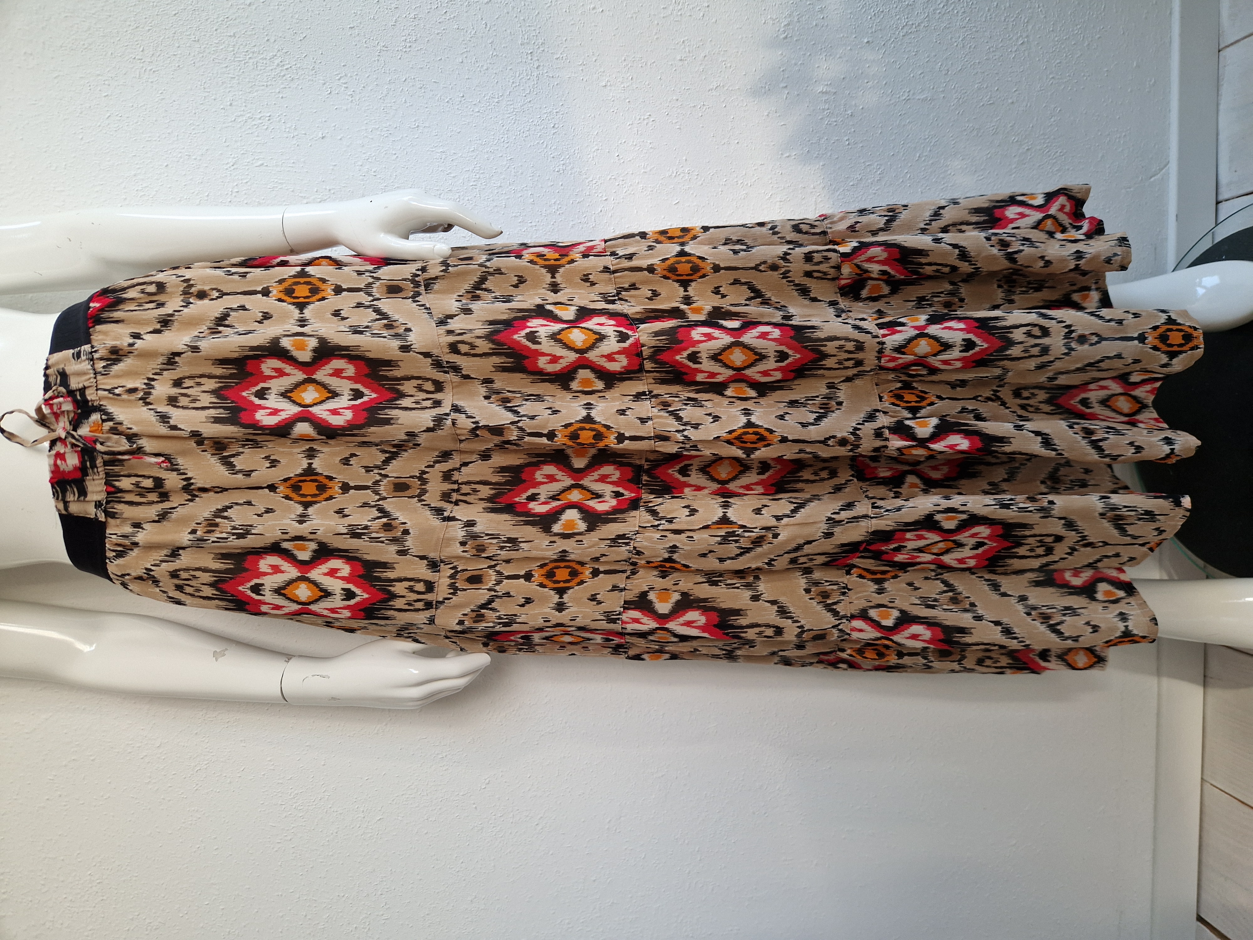 Summum maxi strokenrok. Maat 36, Roze/beige.