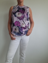 Comma top. Maat 38, Lila/bloemenprint.
