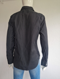 Ralph Lauren blouse classic fit. Maat 10, Zwart/streep