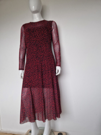 Catwalk Junkie jurk. Mt. L. Zwart/rood/print.