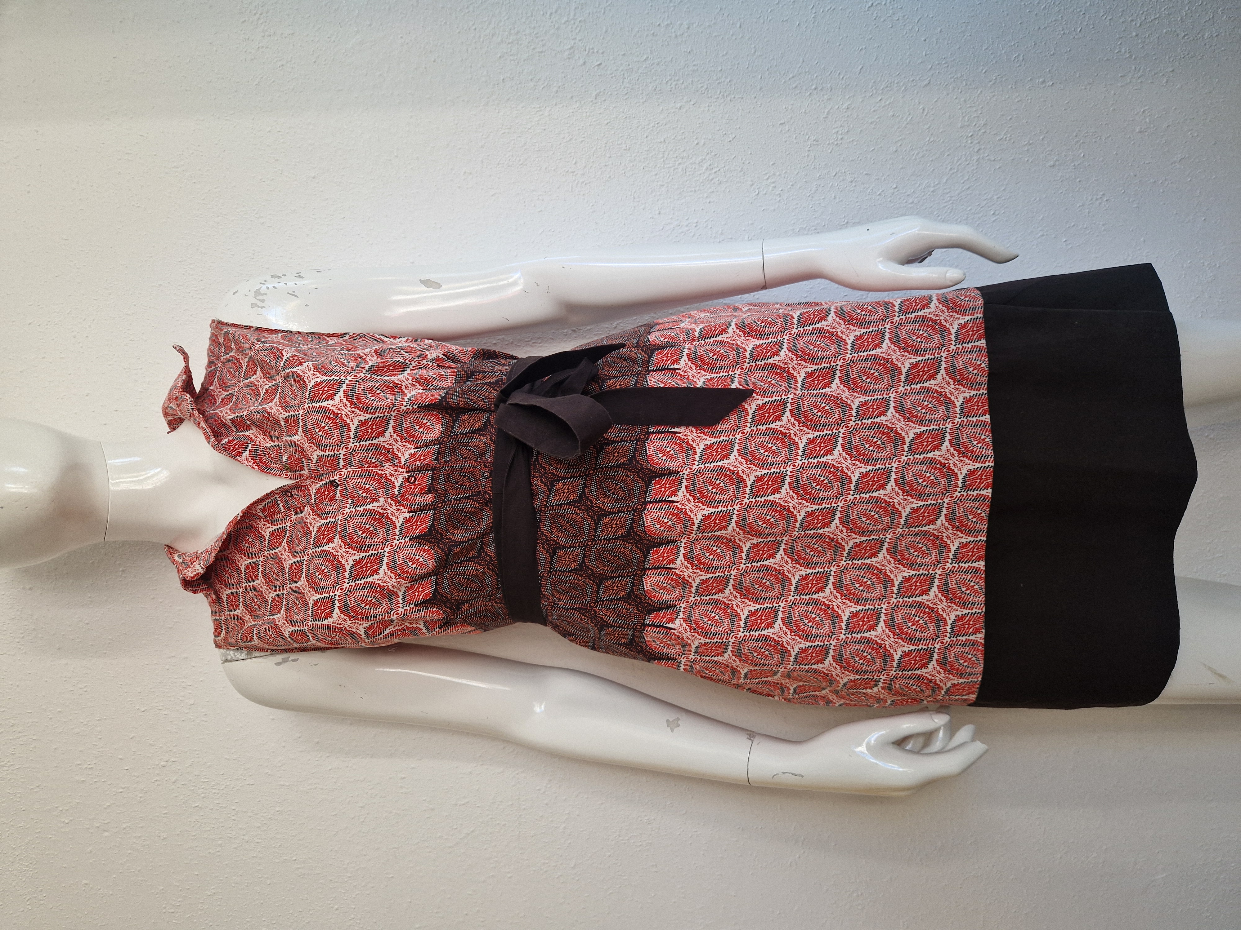 Trucco zomerjurk. Maat 38, Bruin/rood/print.