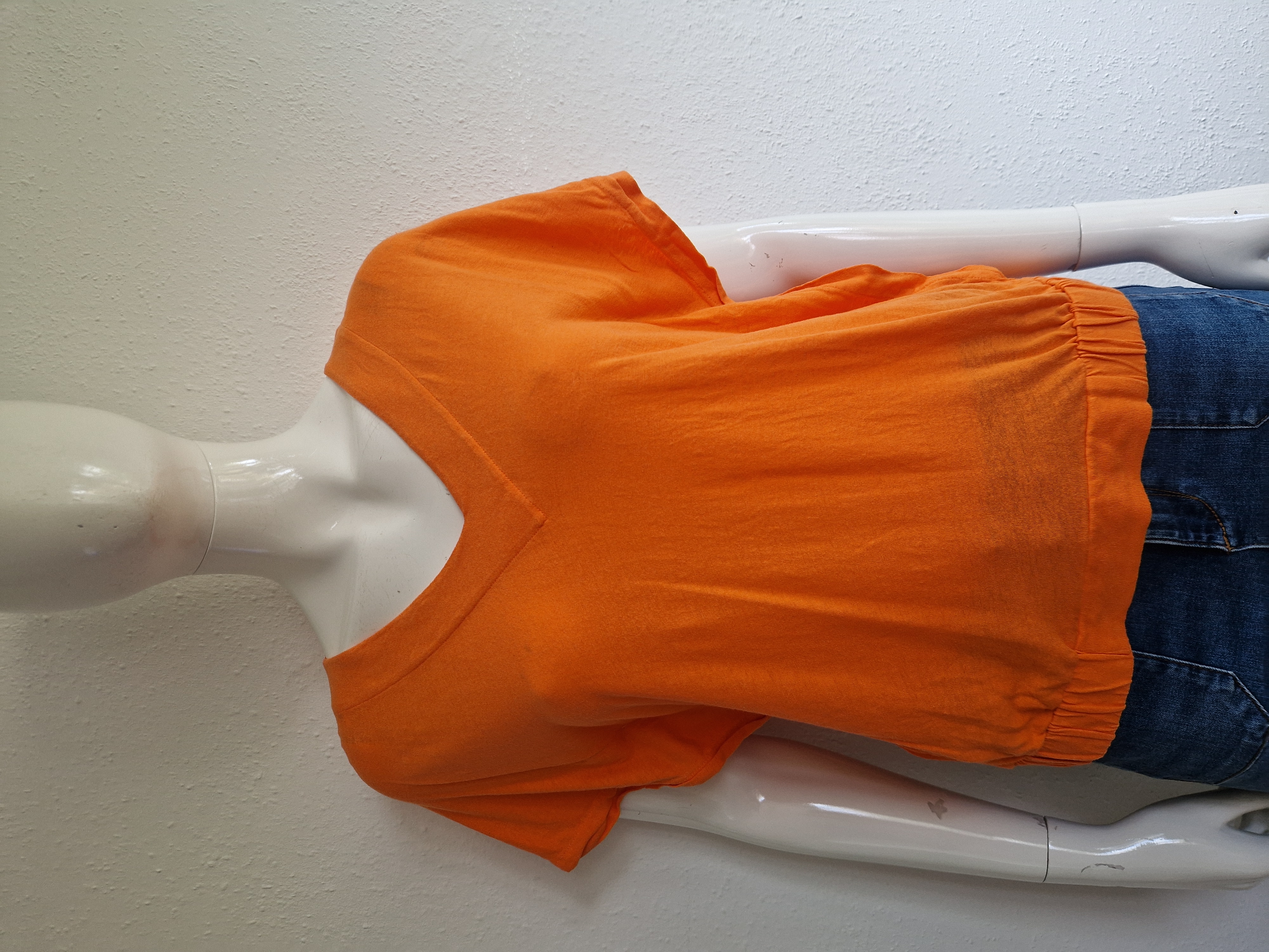 Yaya Women top. Maat M. Oranje/linnenblend