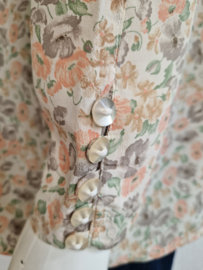 Zijden blouse. Maat M. Bloemenprint