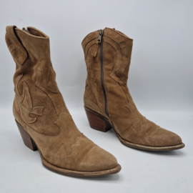 Mjus western laarsjes. Maat 41, Beige/suède.