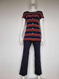 Missoni top. Mt. 38, Blauw/roze/gestreept.