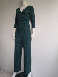 King Louie jumpsuit. Maat M. Groen/stippenprint.