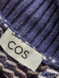 COS trui met turtleneck. Maat M. Blauw/wit.