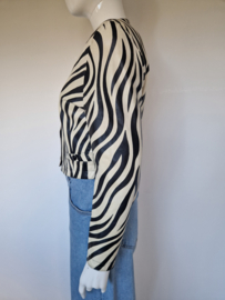 Dija leren damesjasje |Maat 36 | Zebraprint |