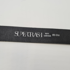 Supertrash riem. 85 cm. Mat zwart.