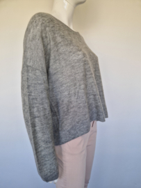 No Man’s Land mohair trui met pailletten | maat L | grijs | luxe knit