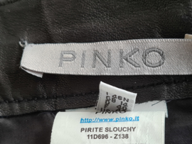 Pinko pantalon. Mt. 40. Blauw/zwart leer.