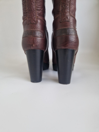 Shabbies Amsterdam hoge leren laarzen | Maat 41 | Bruin |