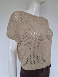 Geisha gebreide top. Maat 40, Goud.