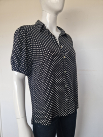 Summum Women blouse. Maat 40, Zwart/stippen.