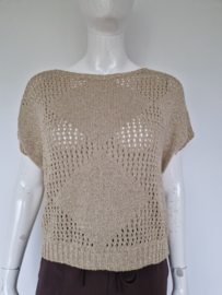 Geisha gebreide top. Maat 40, Goud.