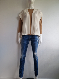 Rita Row mouwloos vest. Maat XS/S. Crème/katoen.
