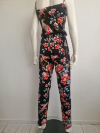 King Louie jumpsuit. Maat M. Zwart/bloemenprint.