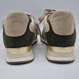 Manguun sneakers. Maat 40,Beige/groen/leer.