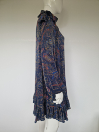 Maje Paris jurk | Maat 3 | Donkerblauw met paisleyprint |