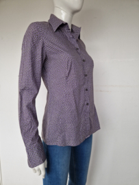 Caliban blouse. Maat 40/42, Paars/print.
