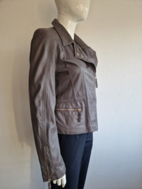 DNA biker jasje. Maat 38/40, Grijs/leer.