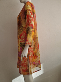 Akaru kaftan. Maat 40/42,Oranje/rood/geel.