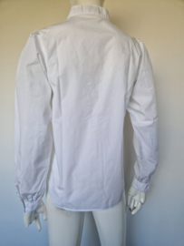 Closed blouse. Maat S. Wit/bio katoen