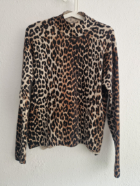 Ganni leopard trui. Maat S/M. Merinowol & yak
