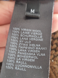 Paul Smidt trui met V-hals. Maat M. Bruin/zwart/wol.