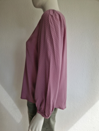 King Louie blouse met V-hals. Maat 38, Zachtroze.