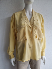 Falke vintage zijden blouse. Maat M. Zachtgeel.