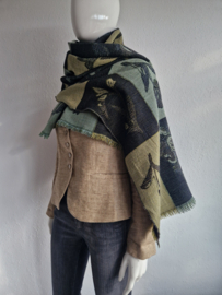 Kenzo shawl. Wol/bloemenprint.