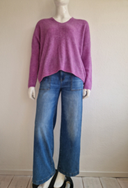 Mos mosh trui Iris Orchid. Maat XL. Lila/ alpaca