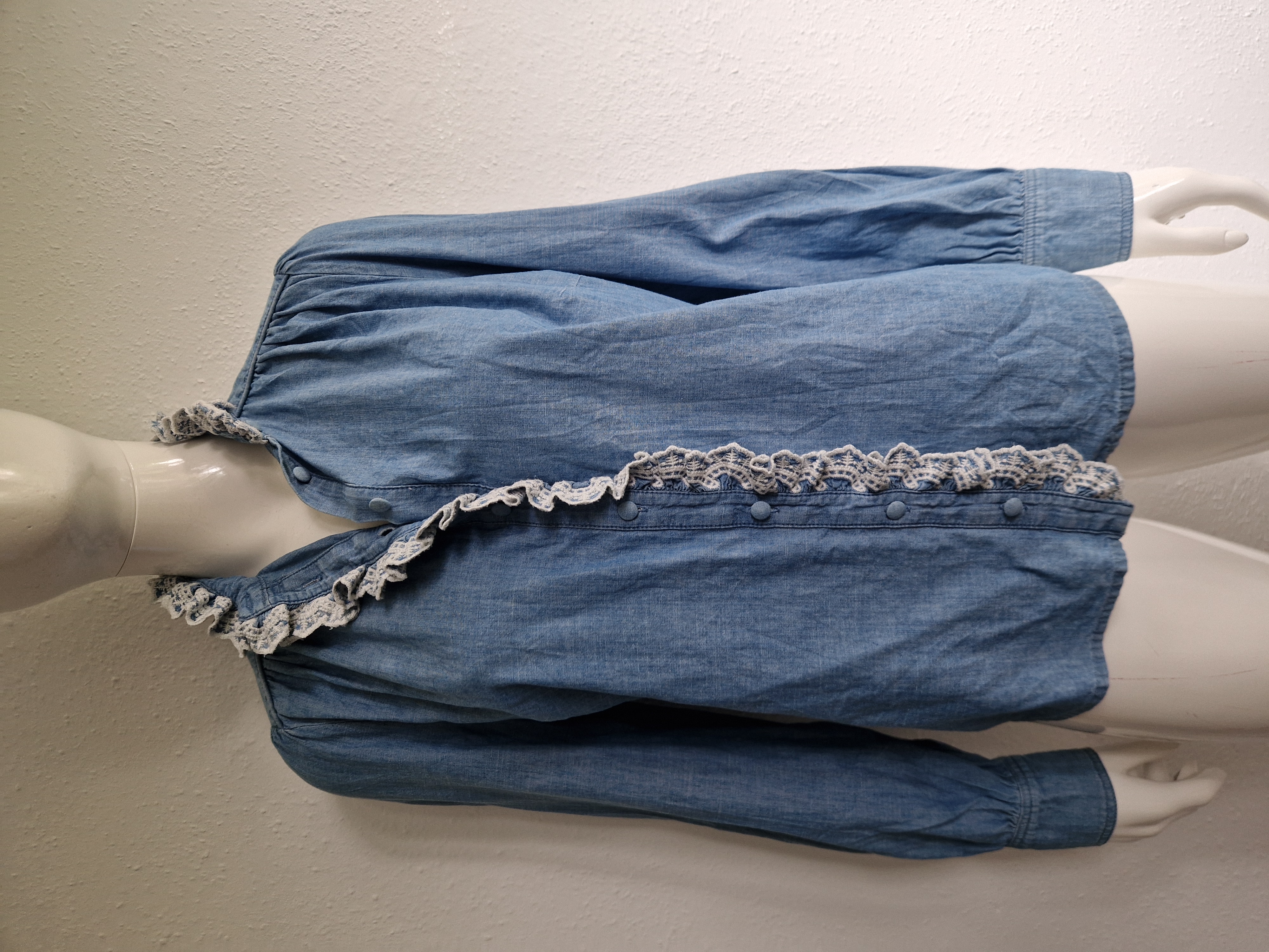 Nukus blouse. Maat L. Blauw/denim.