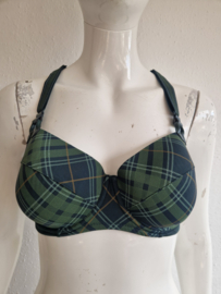 Marlies Dekkers Gloria Plunge balconette BH. Maat 75E. Groen/ruit.