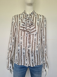 Goldie Estelle blouse Lily.  Mt. S. Ecru/print.